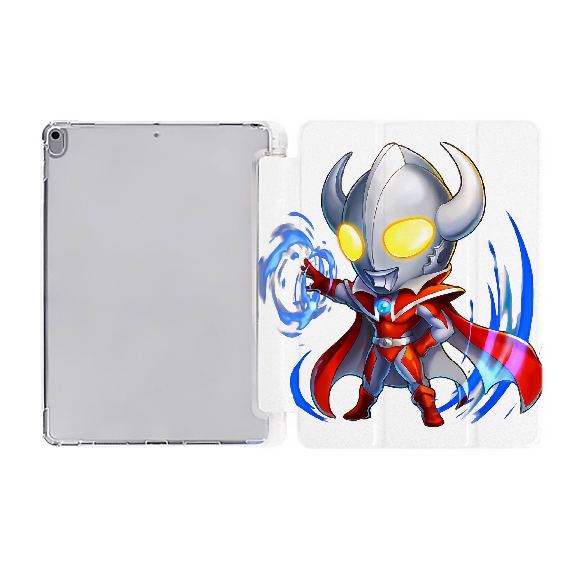 （画像用） ウルトラマン Ultraman IPad ケース ペン収納付き 三つ折りスタンド PUレザー×シリコン 対応機種9.5/10.5/10.9インチ